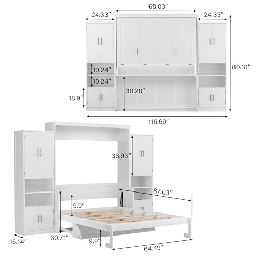 Queen Murphy Bed with Desk and Drawers