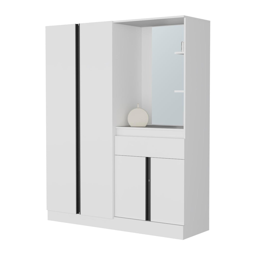 Wardrobe with Vanity Mirror and Storage