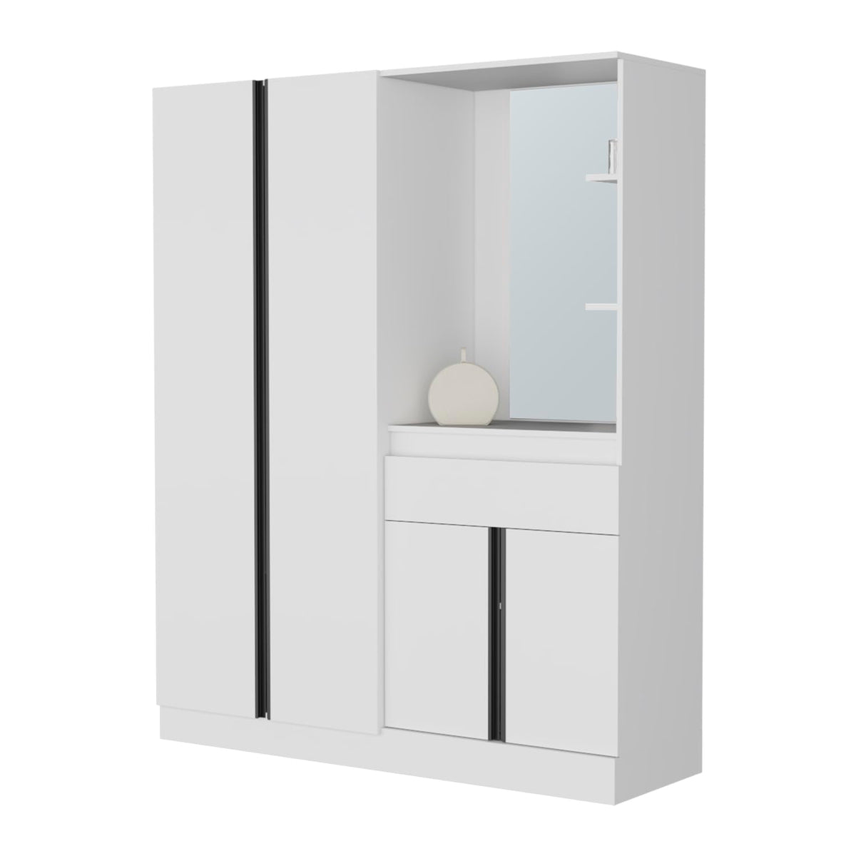 Wardrobe with Vanity Mirror and Storage