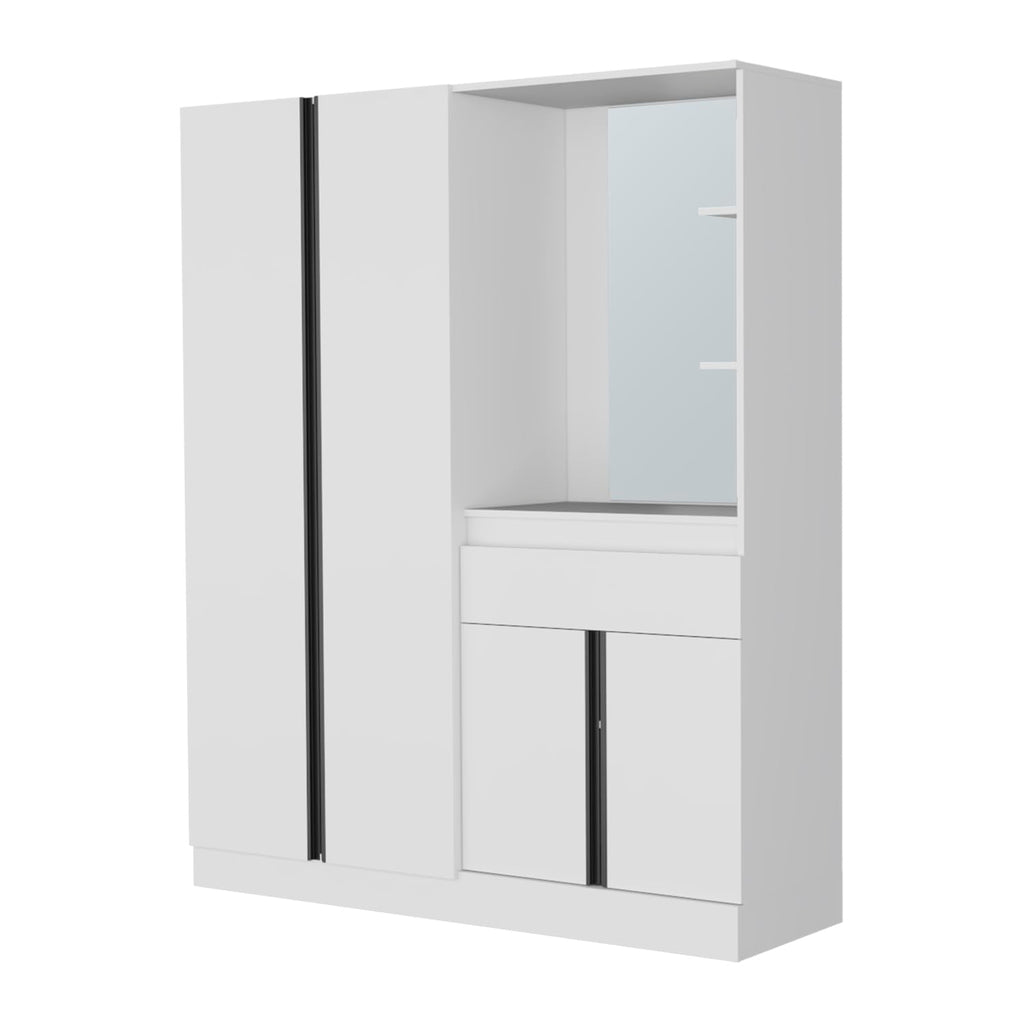 Wardrobe with Vanity Mirror and Storage