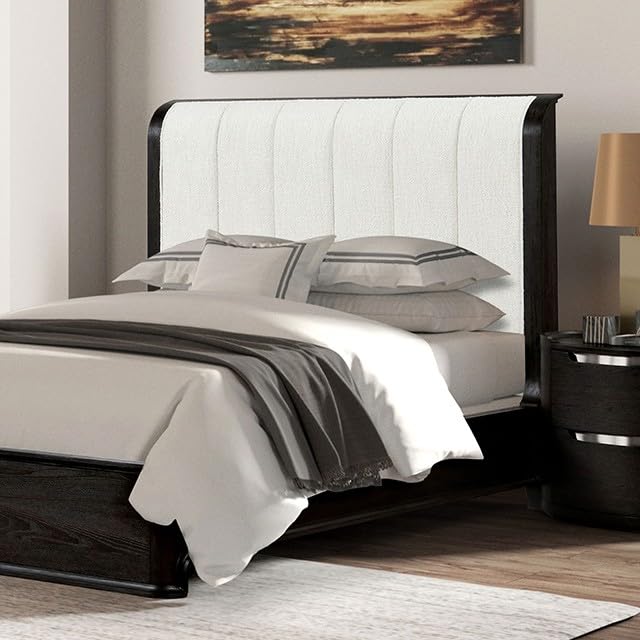 MASARA Black Upholstered Platform Bed
