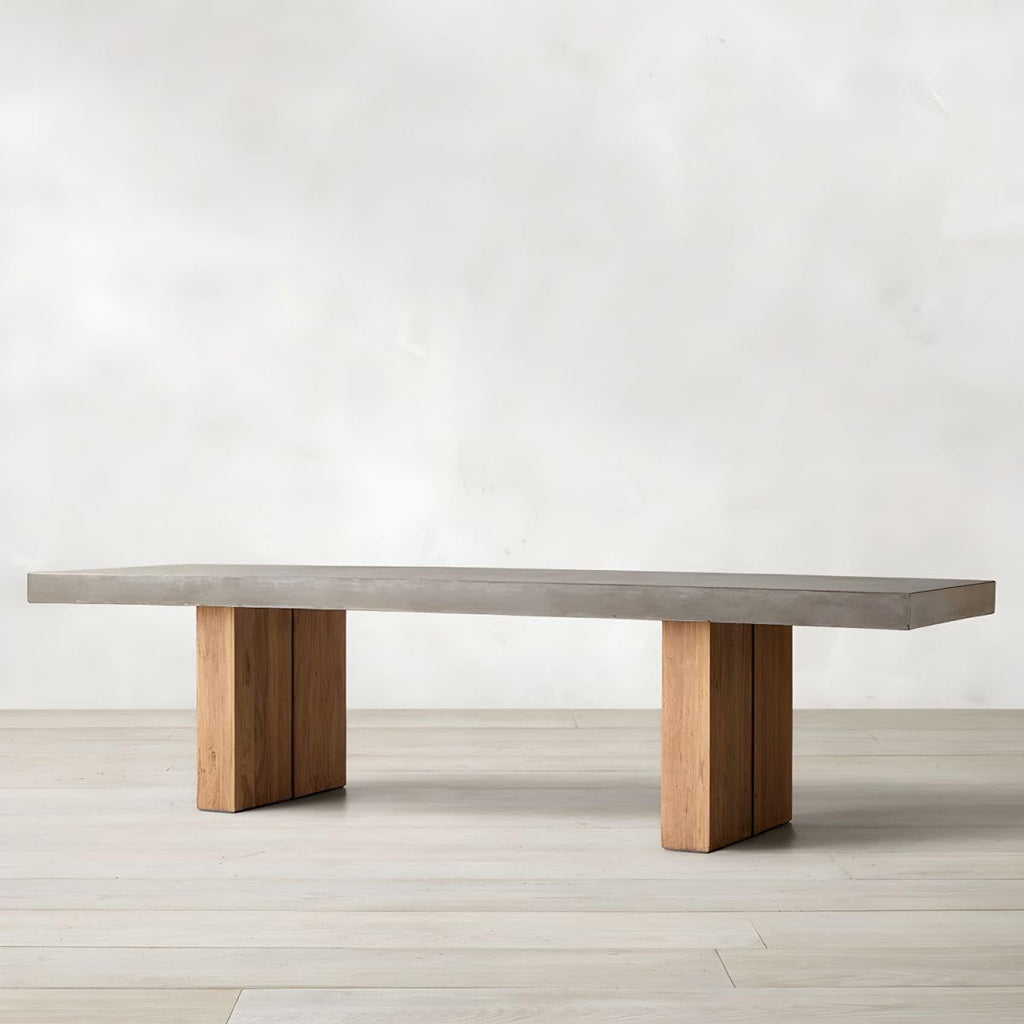 LAKIQ Solid Wood Double-Pedestal Dining Table