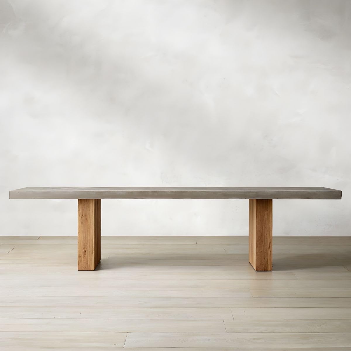 LAKIQ Solid Wood Double-Pedestal Dining Table