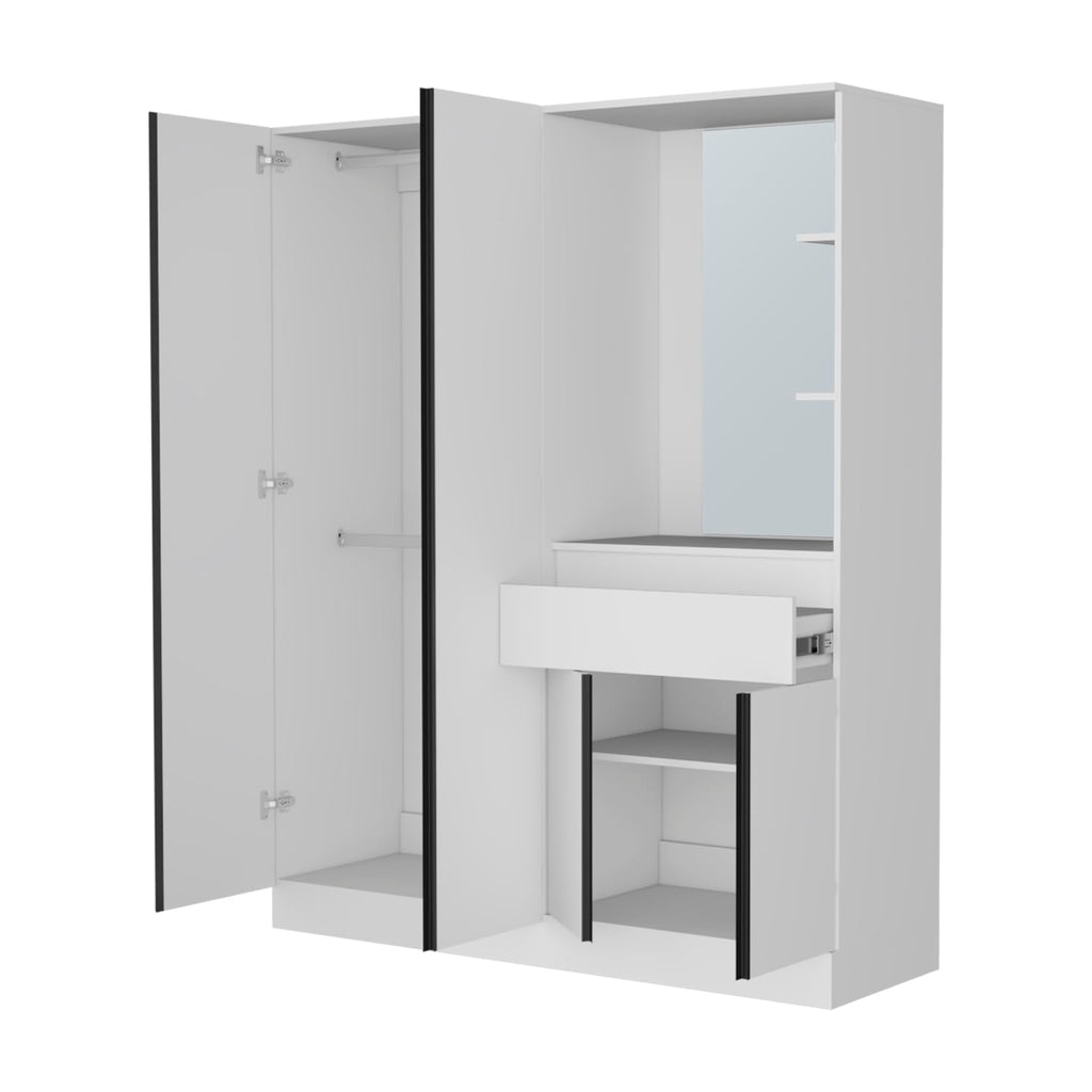 Wardrobe with Vanity Mirror and Storage