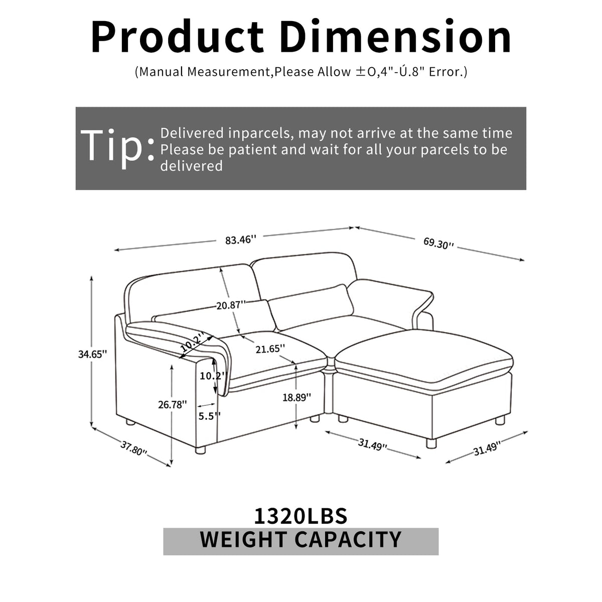 Cloud-Style Modular Sectional Sofa with Storage