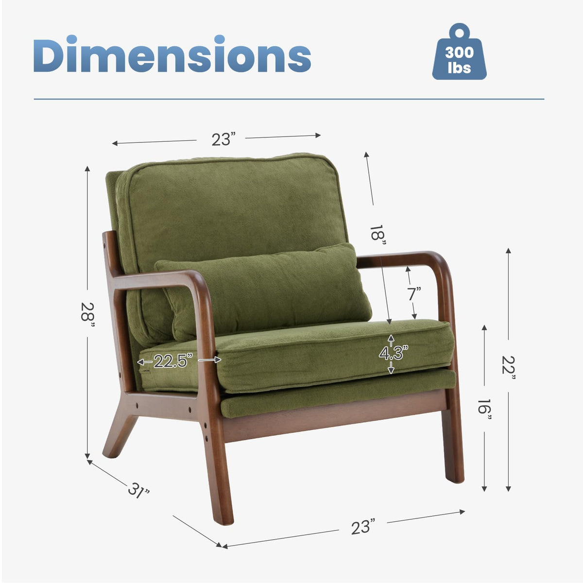 DUMOS Mid-Century Accent Armchair