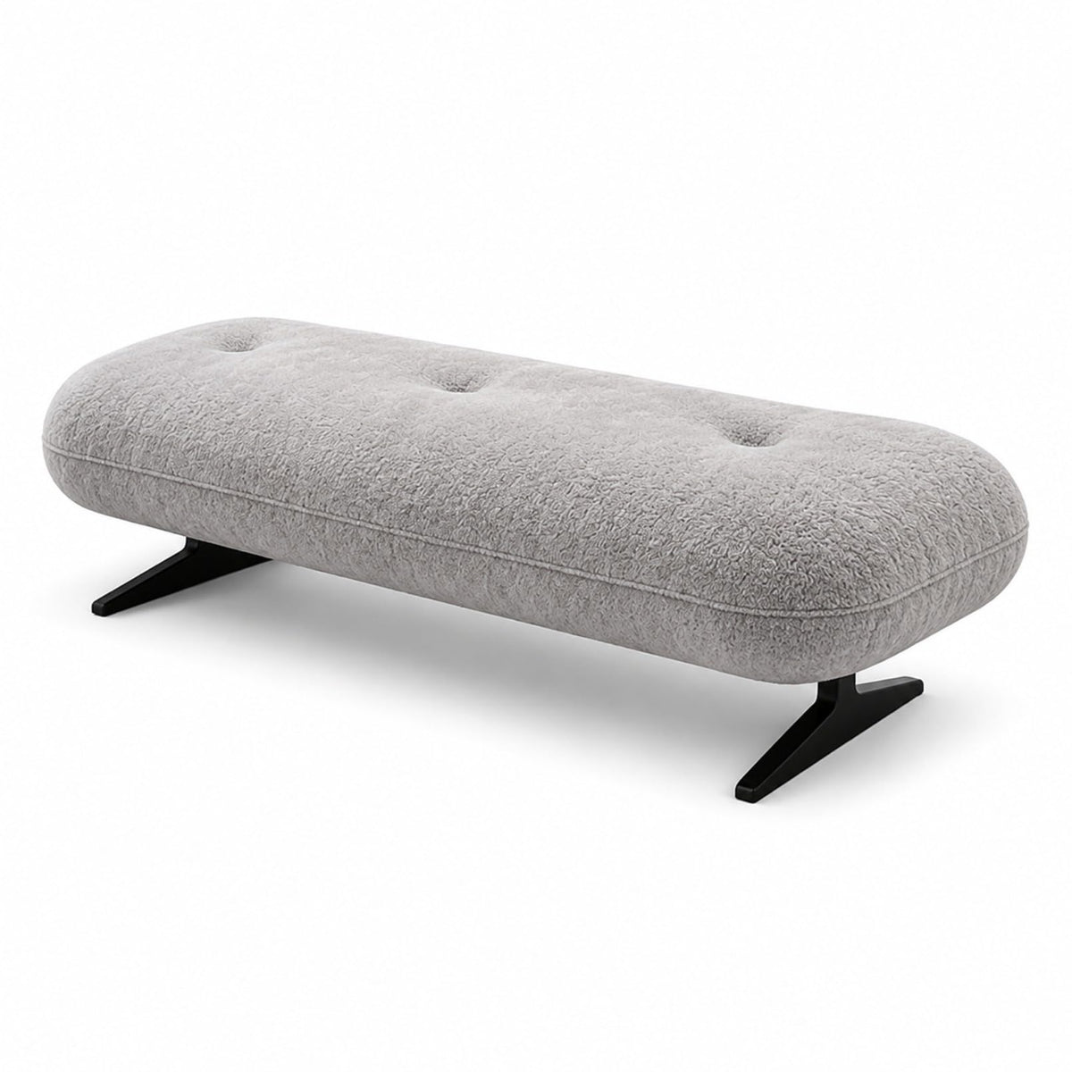 FUNEWBO Curved Bouclé Bedroom Bench