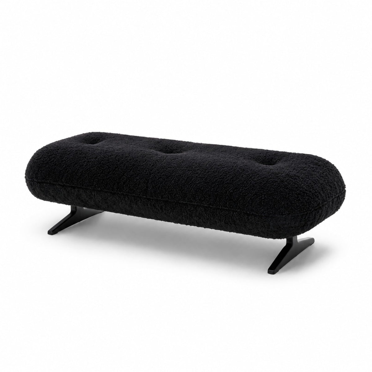 FUNEWBO Curved Bouclé Bedroom Bench
