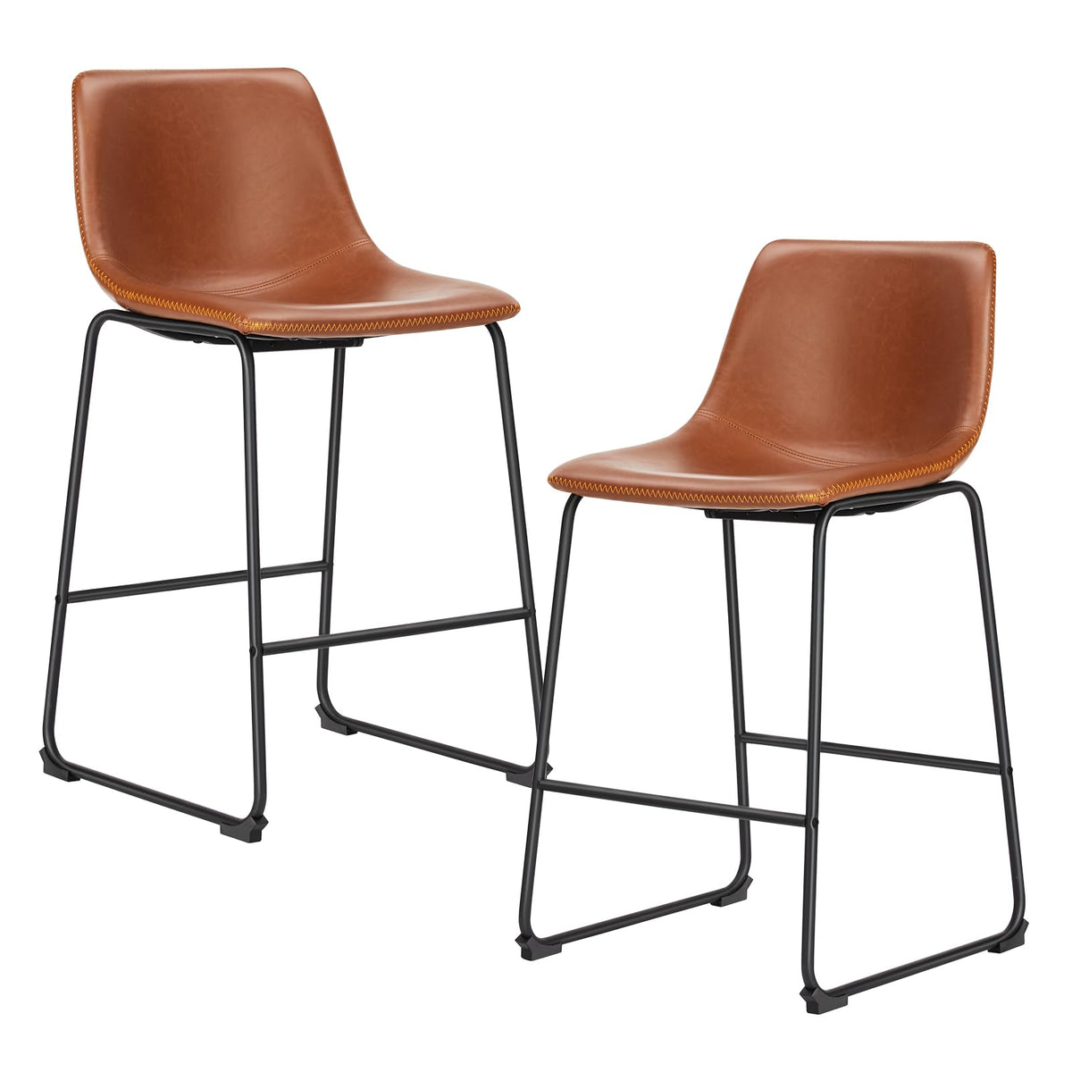 DUMOS Faux-Leather Counter Stools