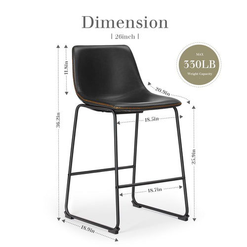 DUMOS Faux-Leather Counter Stools