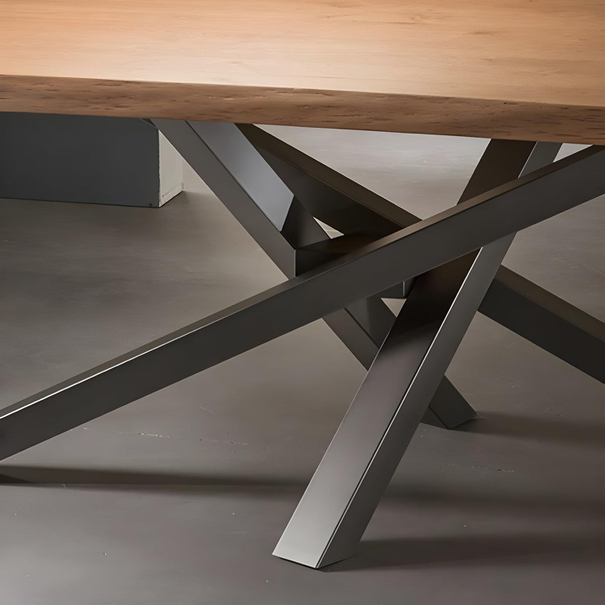 LITFAD Pine and Metal Pedestal Dining Table