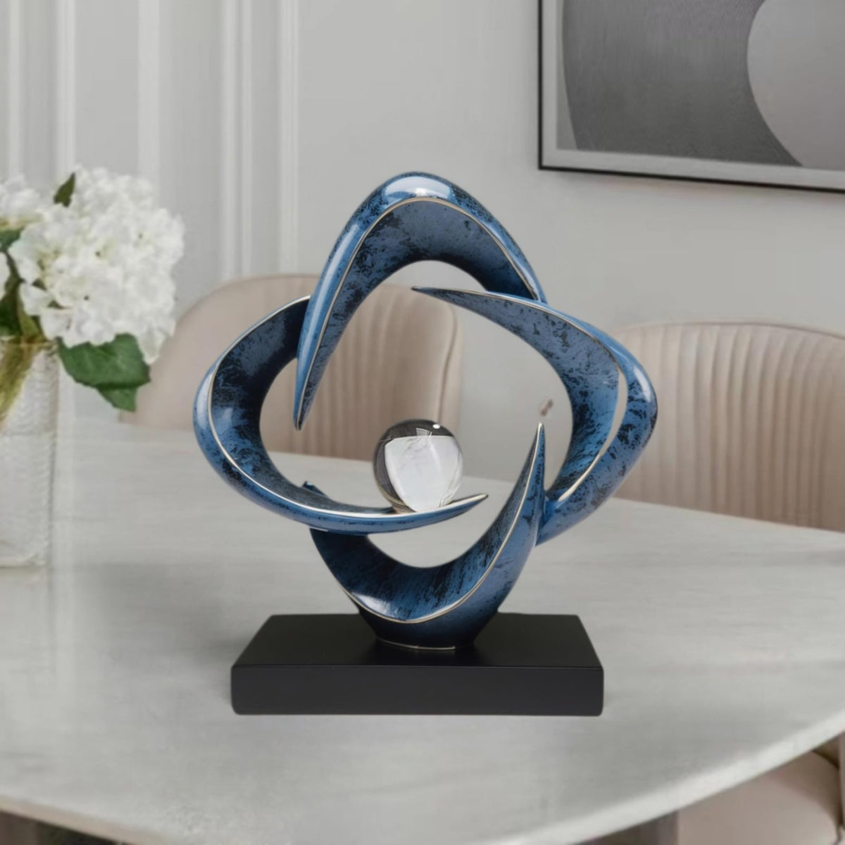 Gold Abstract Resin Sculpture