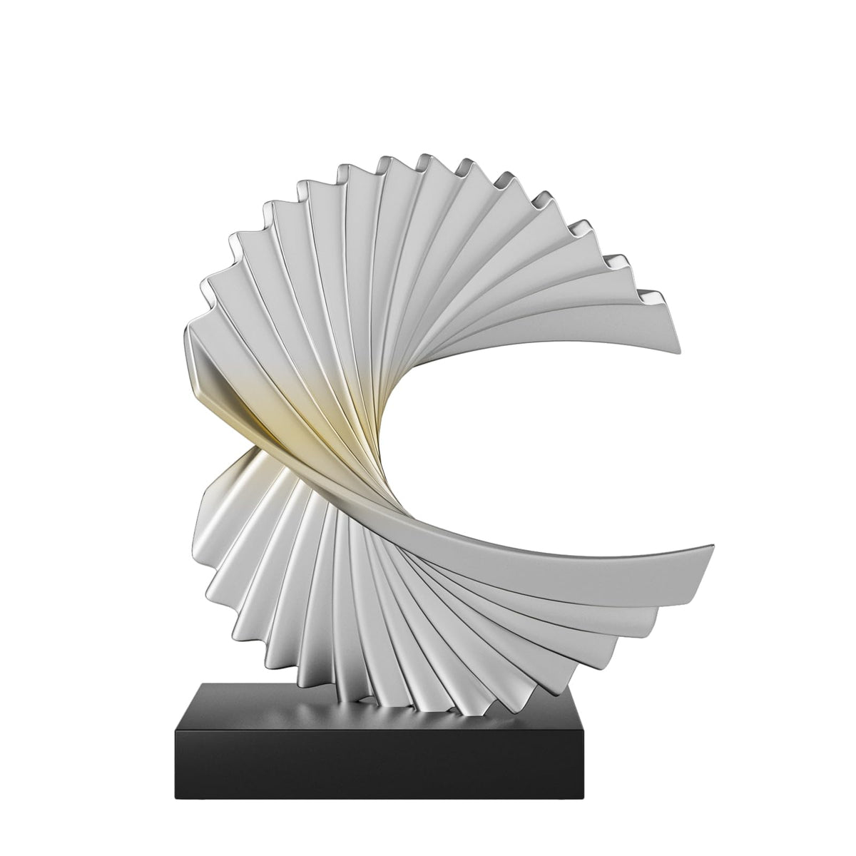 Silver Abstract Wave Sculpture