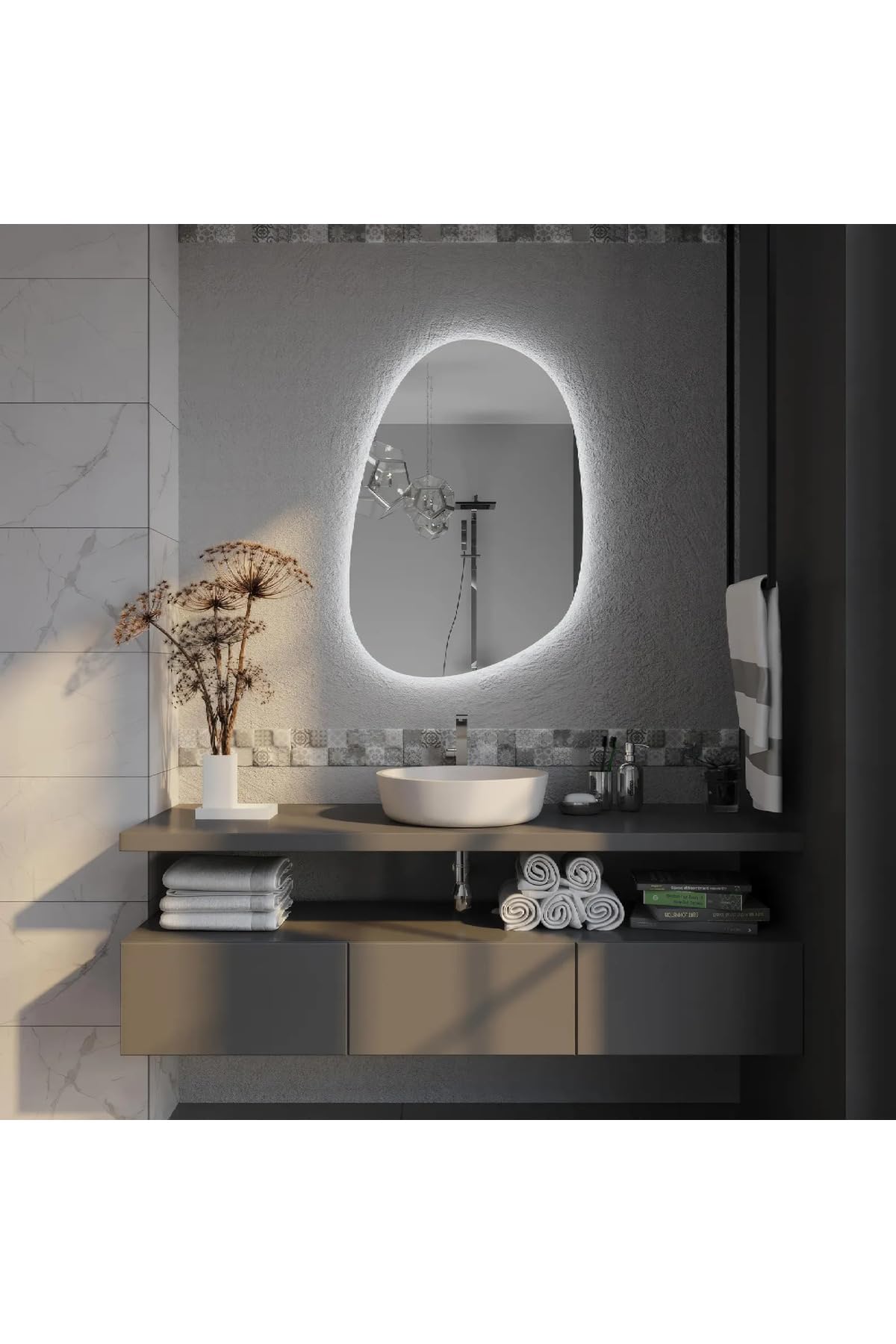 Frameless Dimmable LED Wall Mirror