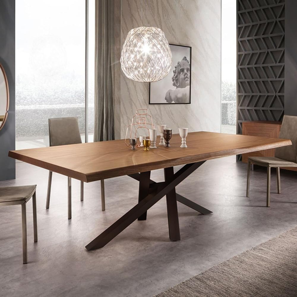 LITFAD Pine and Metal Pedestal Dining Table