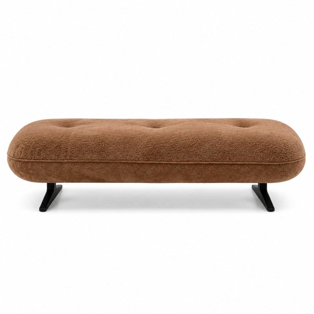 FUNEWBO Curved Bouclé Bedroom Bench