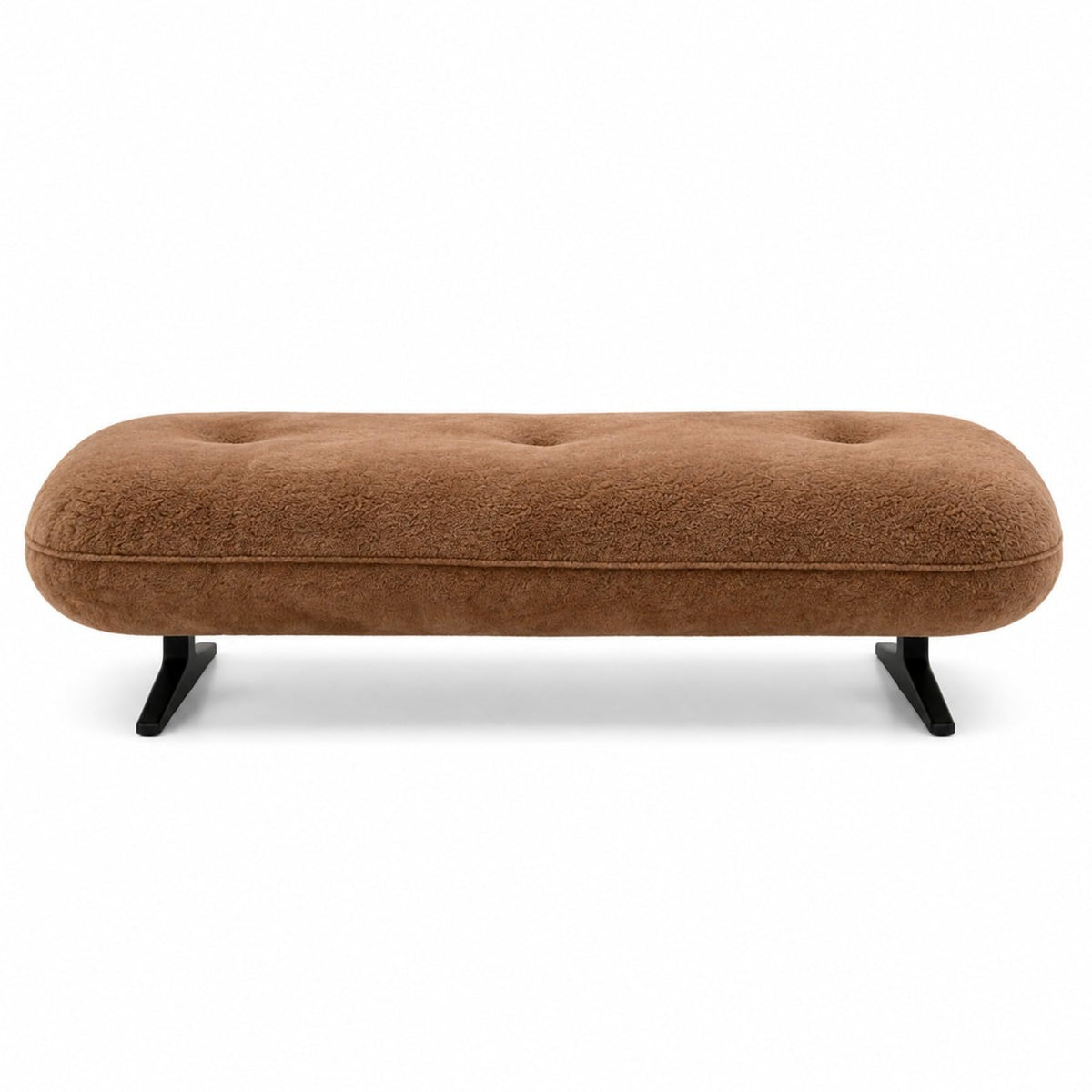 FUNEWBO Curved Bouclé Bedroom Bench