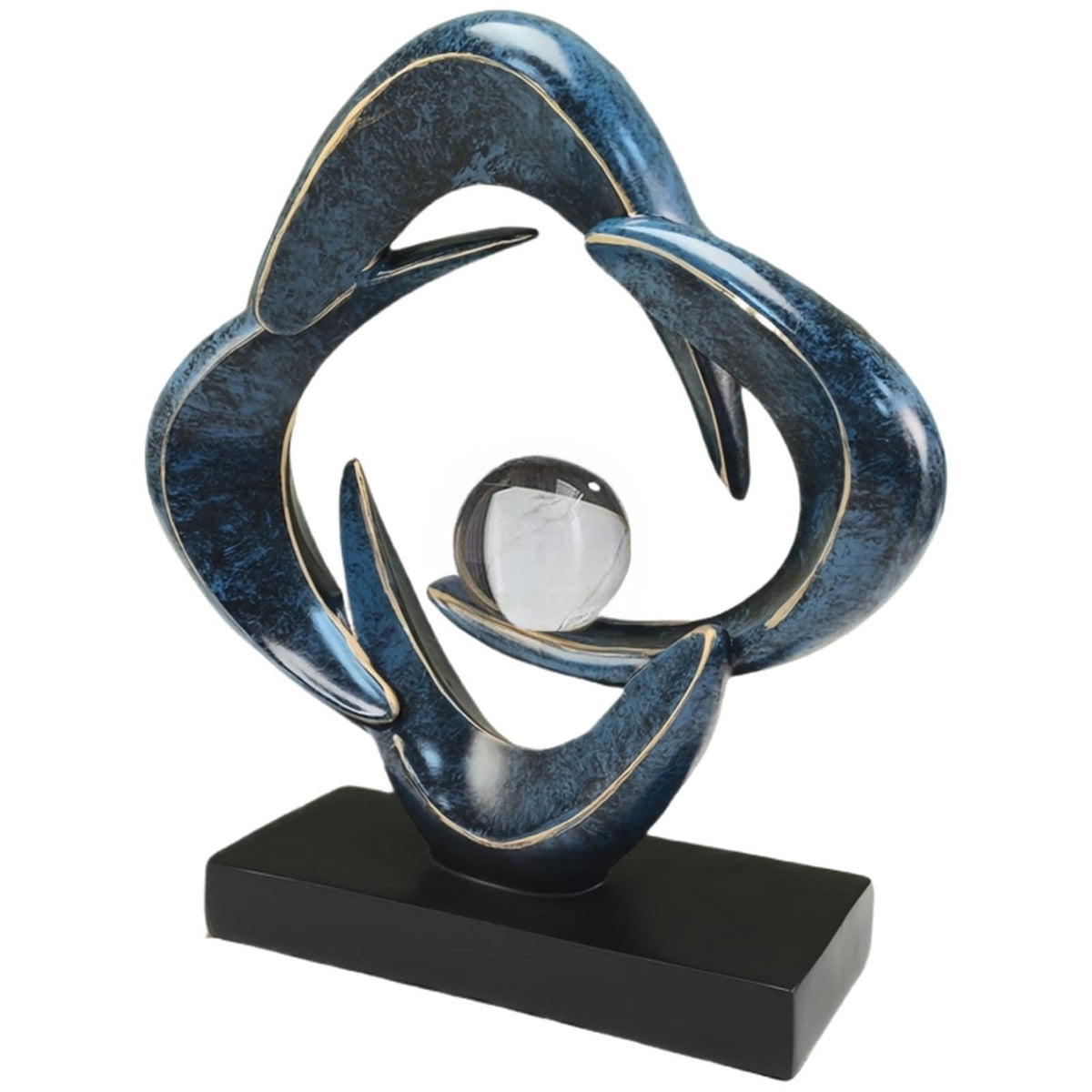 Gold Abstract Resin Sculpture