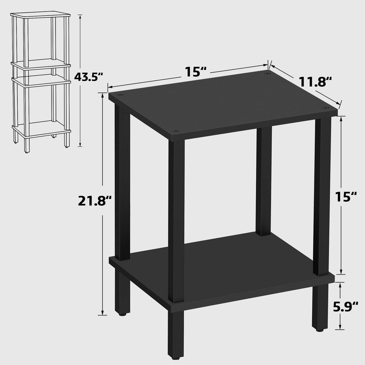 TUTOTAK Two-Tier Side Table