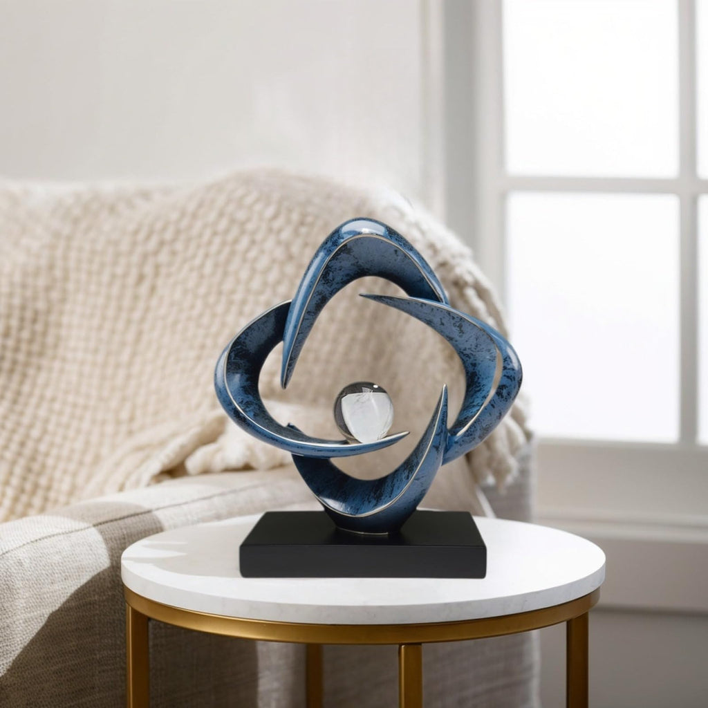 Gold Abstract Resin Sculpture