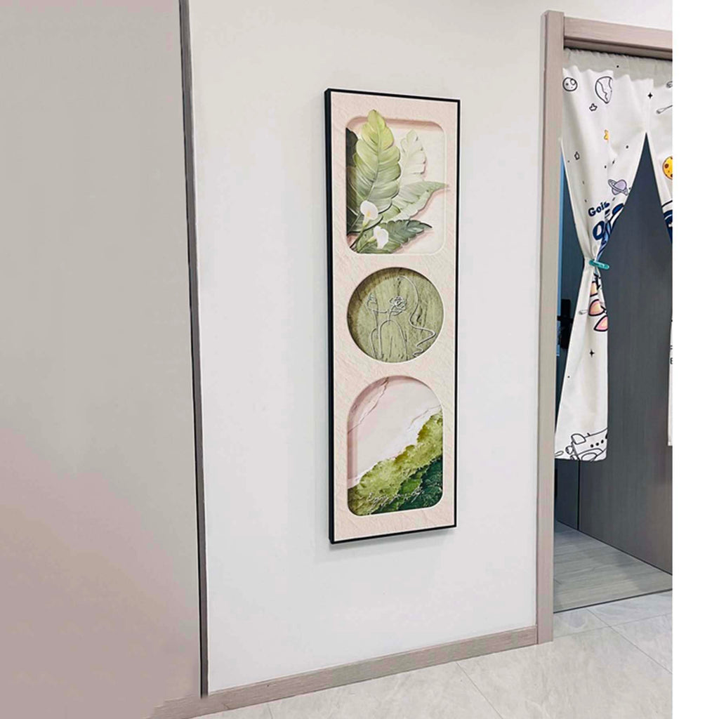 Sliding Mural with Hidden Full-Length Mirror