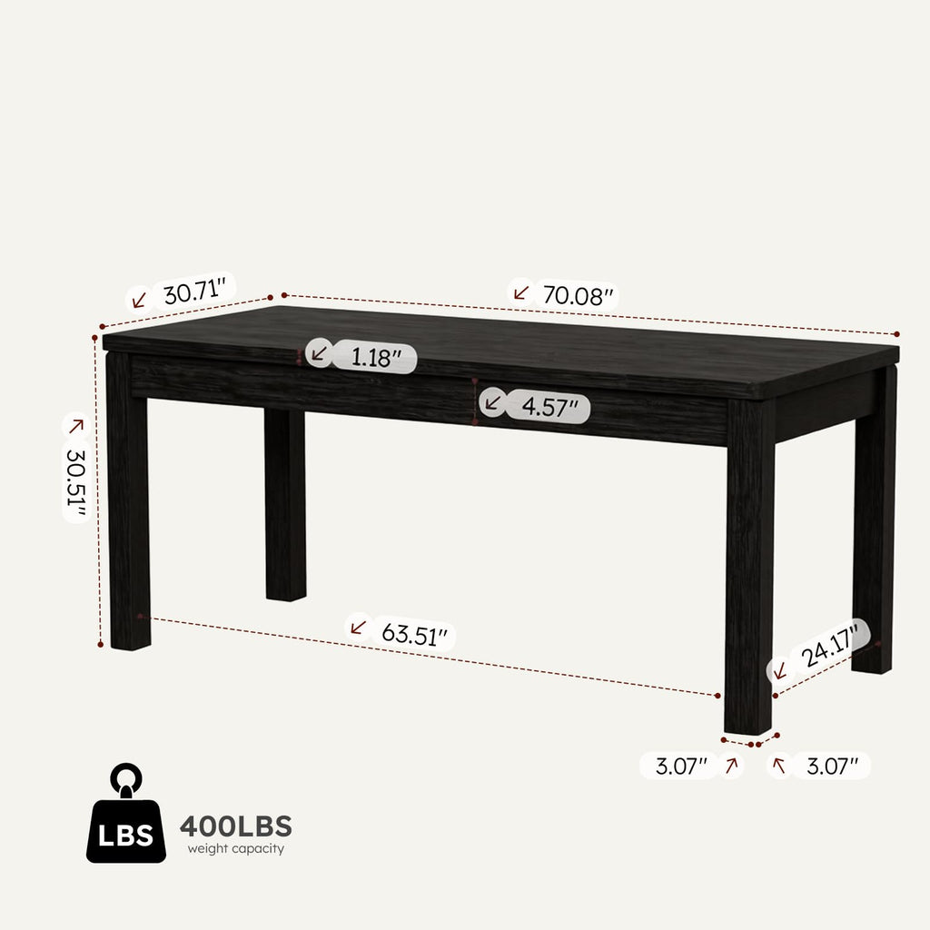 BERRY NEST 70-Inch Farmhouse Dining Table