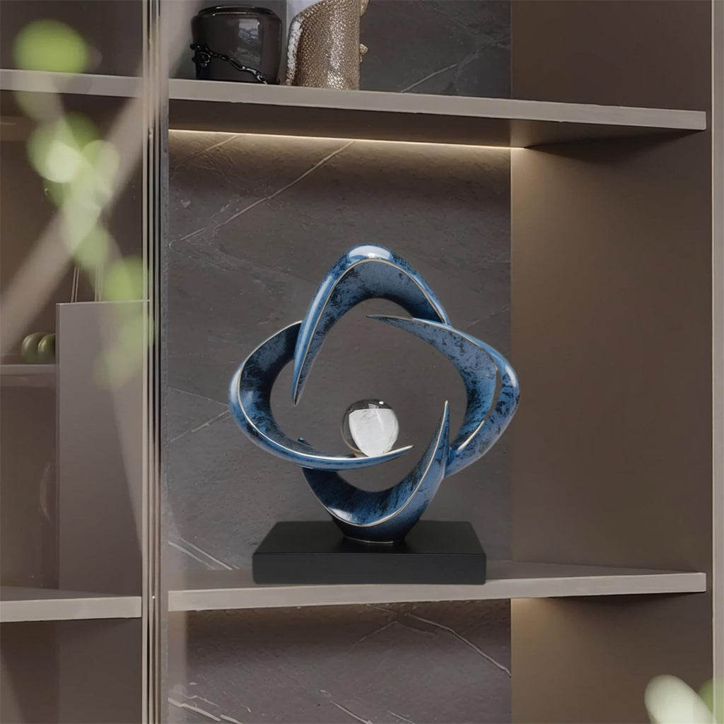 Gold Abstract Resin Sculpture