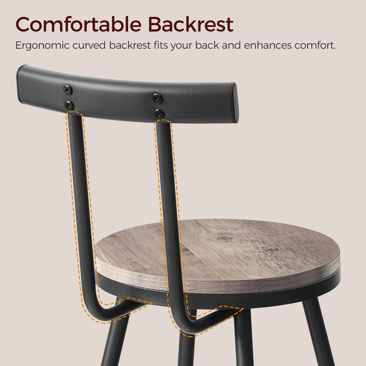 MAHANCRIS 26-Inch Bar Stools, Set of Two