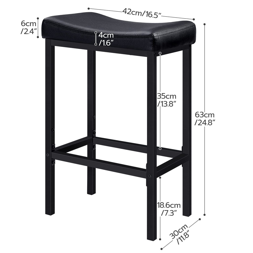 HOOBRO Upholstered Saddle Bar Stools