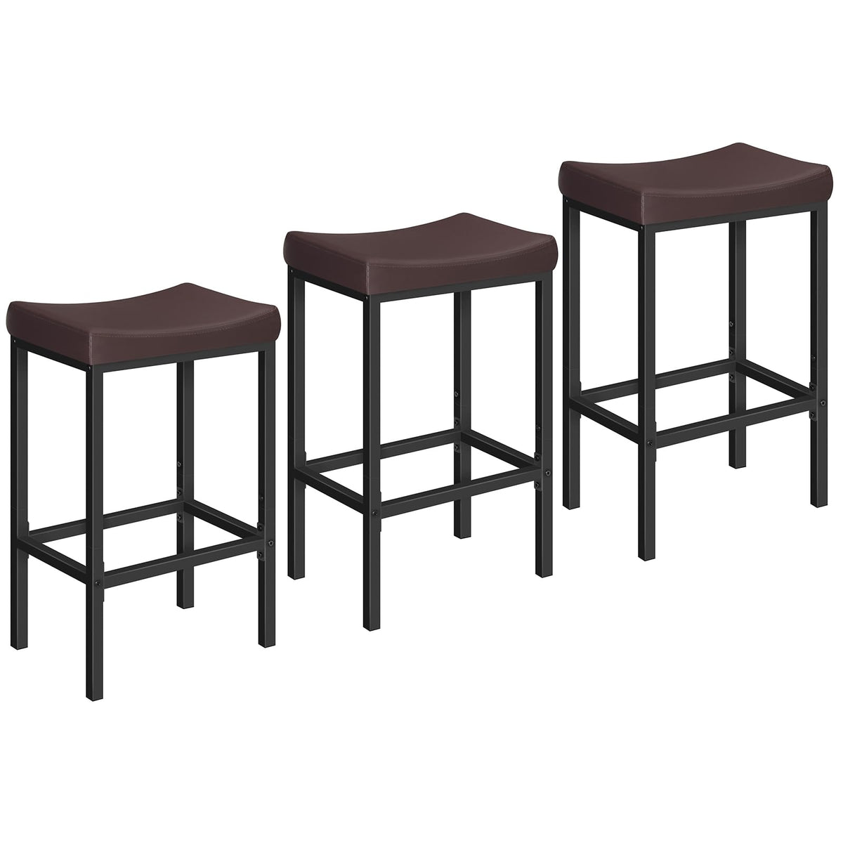 HOOBRO Upholstered Saddle Bar Stools