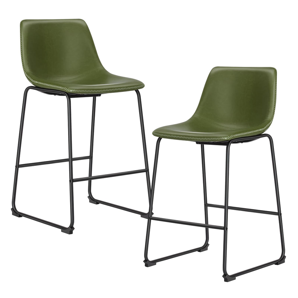 DUMOS Faux-Leather Counter Stools