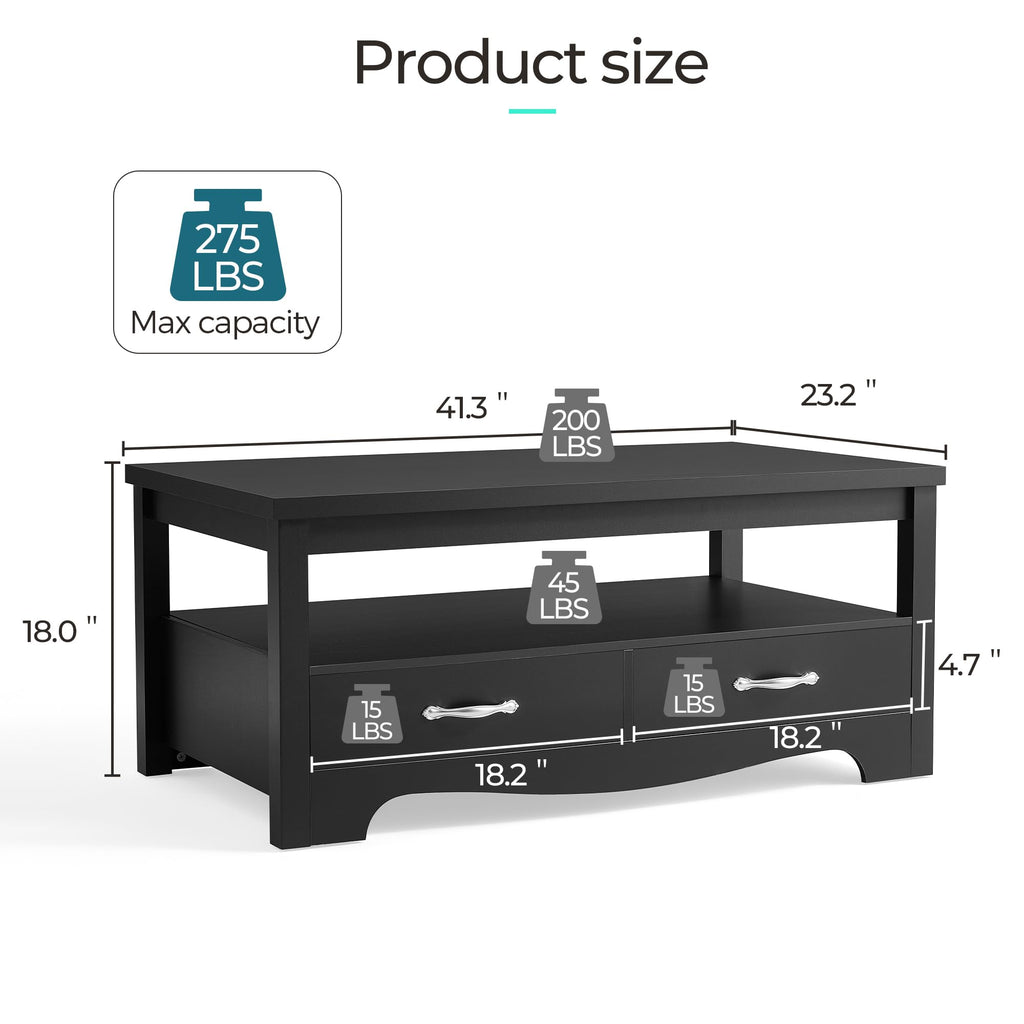 LINSY HOME Farmhouse Storage Coffee Table