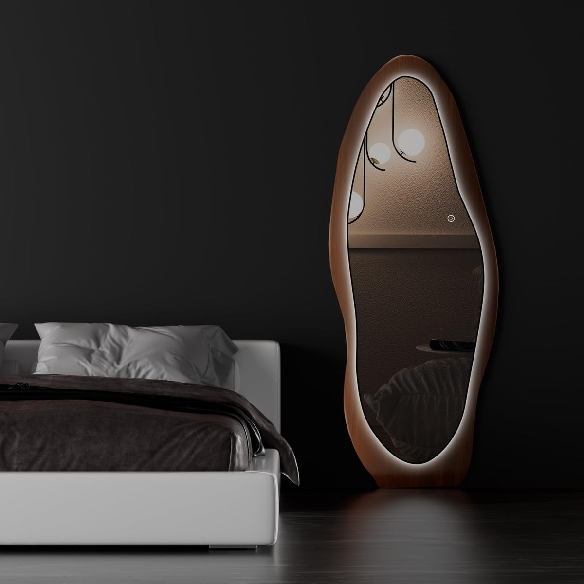 67-Inch Wavy LED Full-Length Mirror
