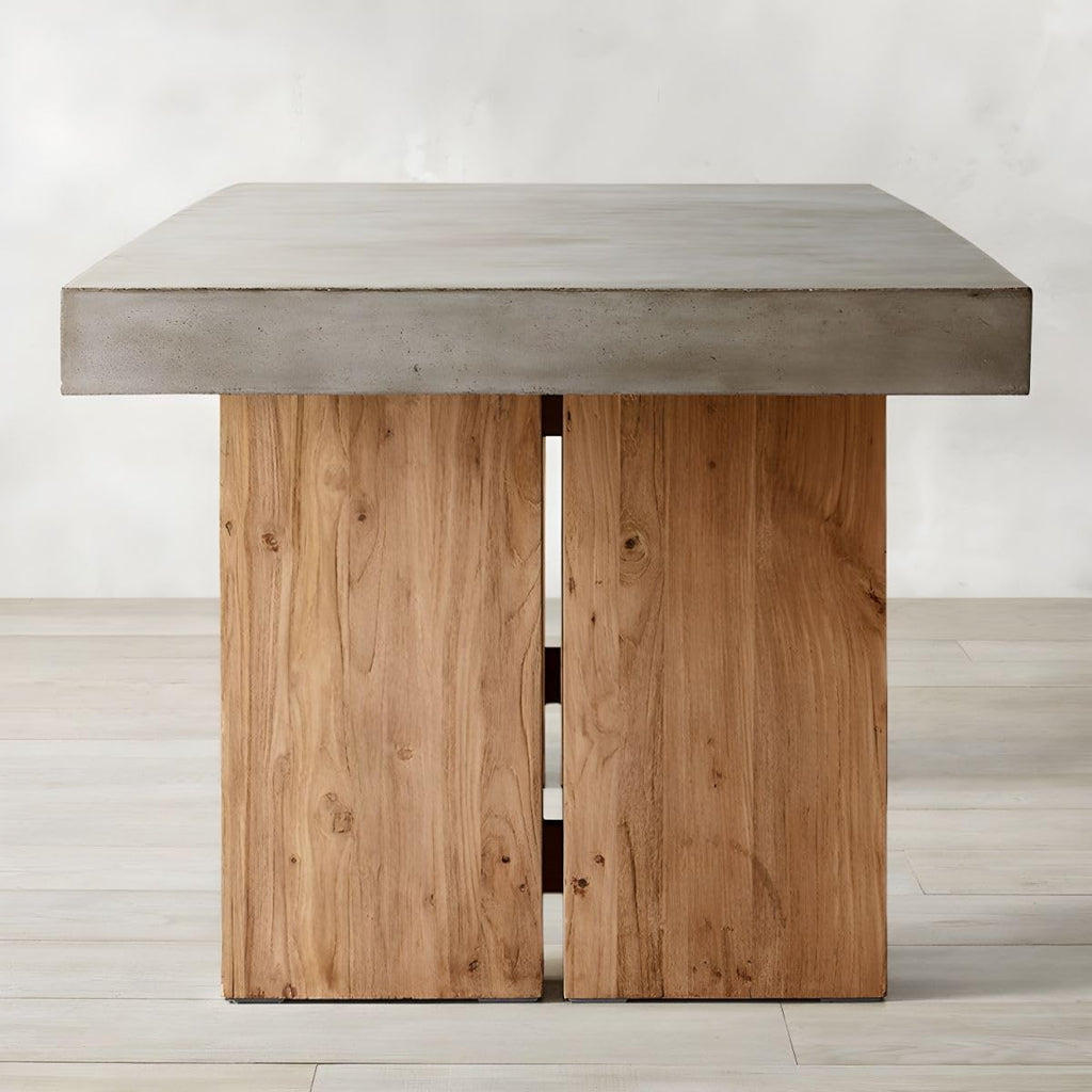 LAKIQ Solid Wood Double-Pedestal Dining Table