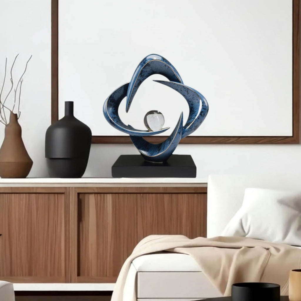 Gold Abstract Resin Sculpture