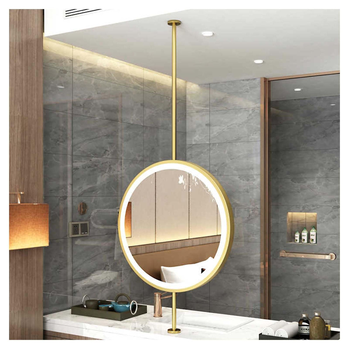 Round Hanging LED Makeup Mirror