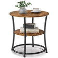 VASAGLE Round Steel-Frame Side Table