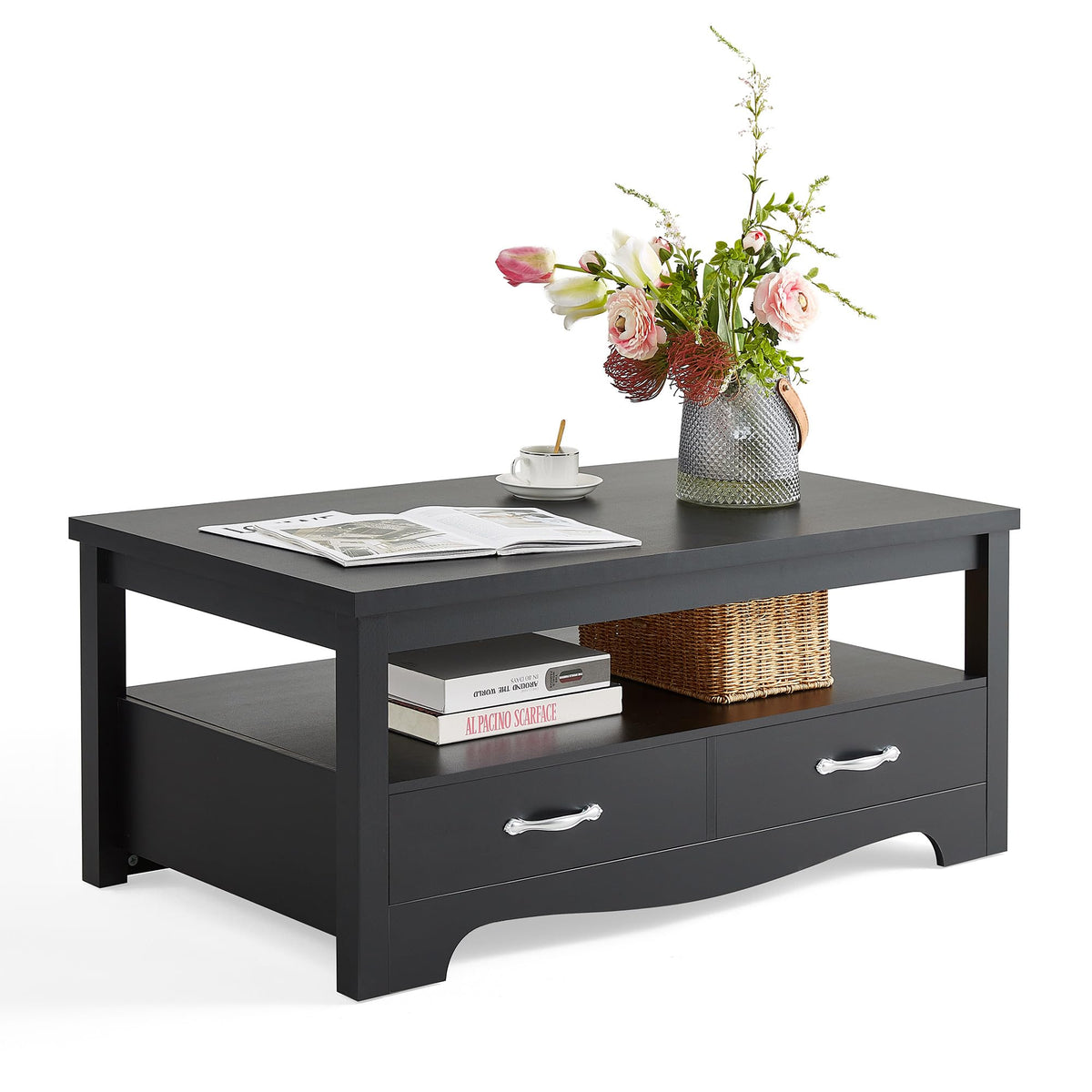 LINSY HOME Farmhouse Storage Coffee Table