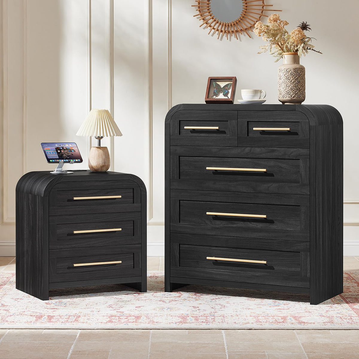 JINVICJIASI Curved Bedroom Dresser