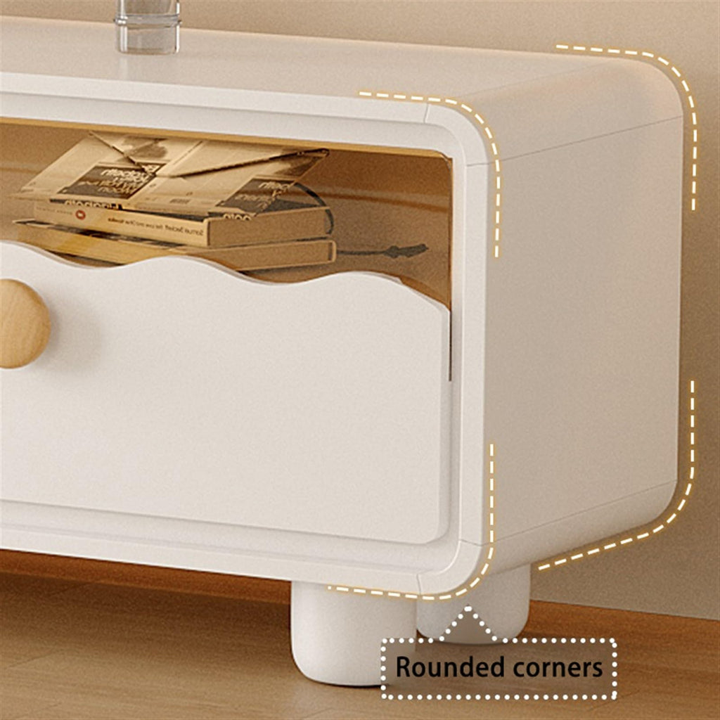 ZYYASHSV Rounded Two-Drawer TV Stand