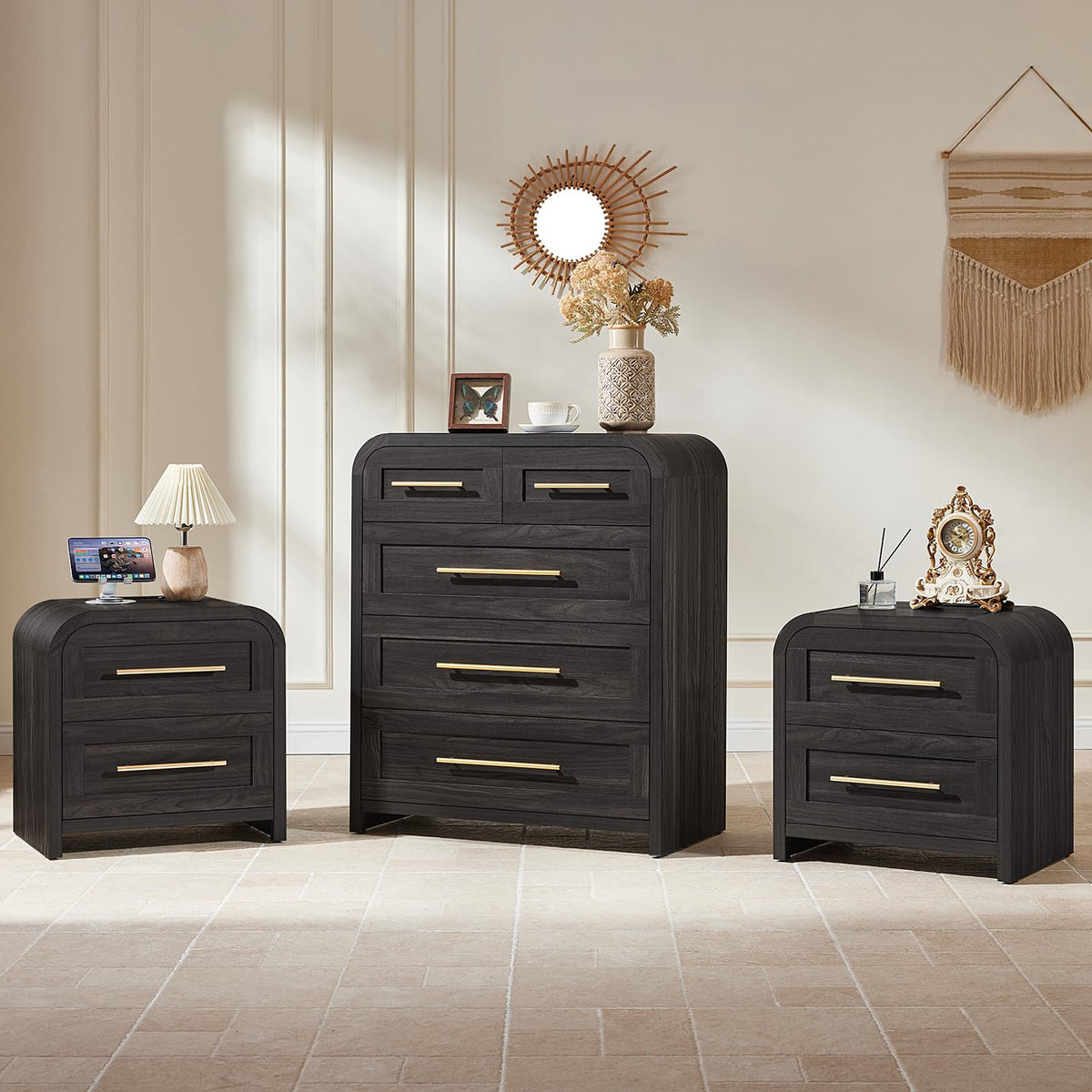 JINVICJIASI Curved Bedroom Dresser