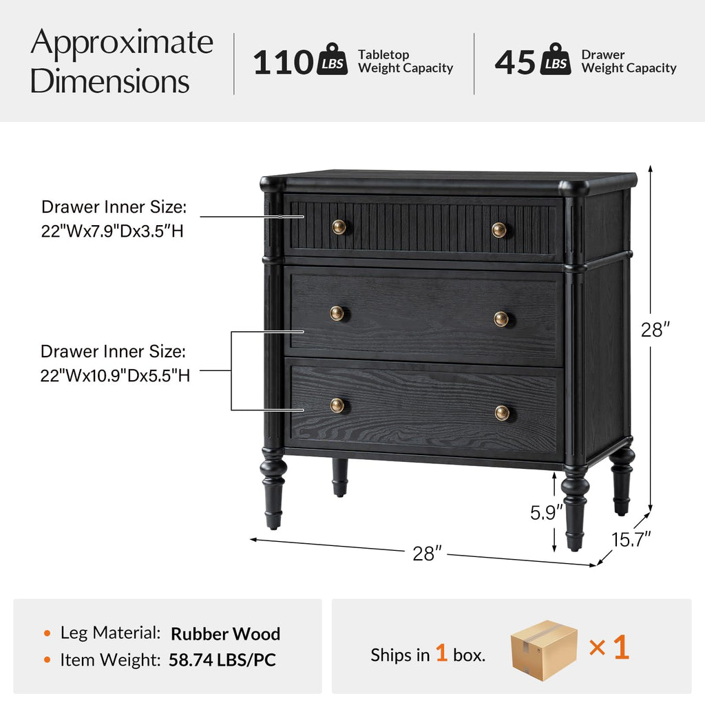 HULALA HOME Fluted Charging Nightstand