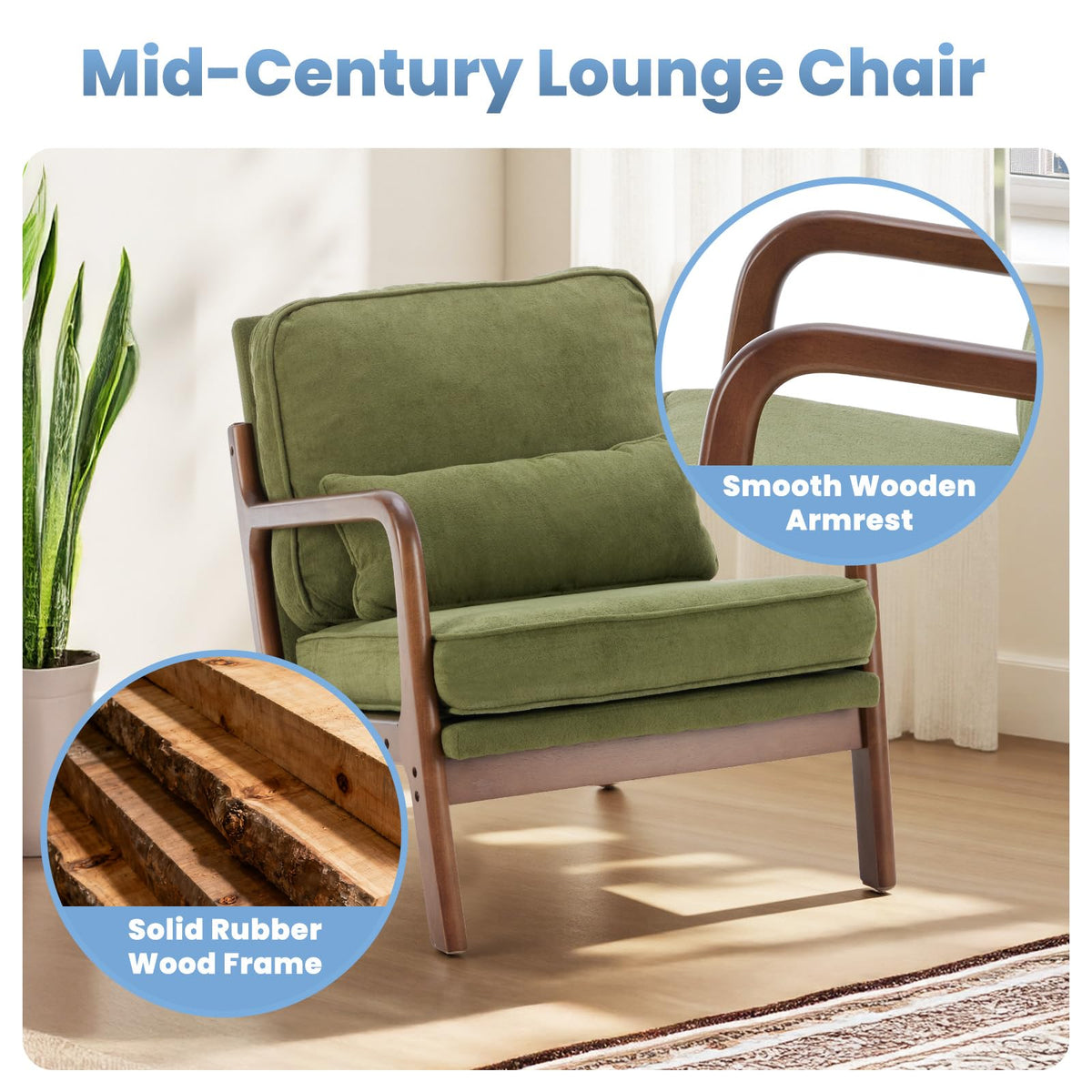 DUMOS Mid-Century Accent Armchair