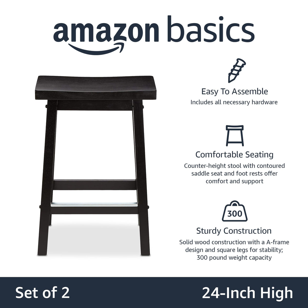 Amazon Basics Wooden Counter Stool