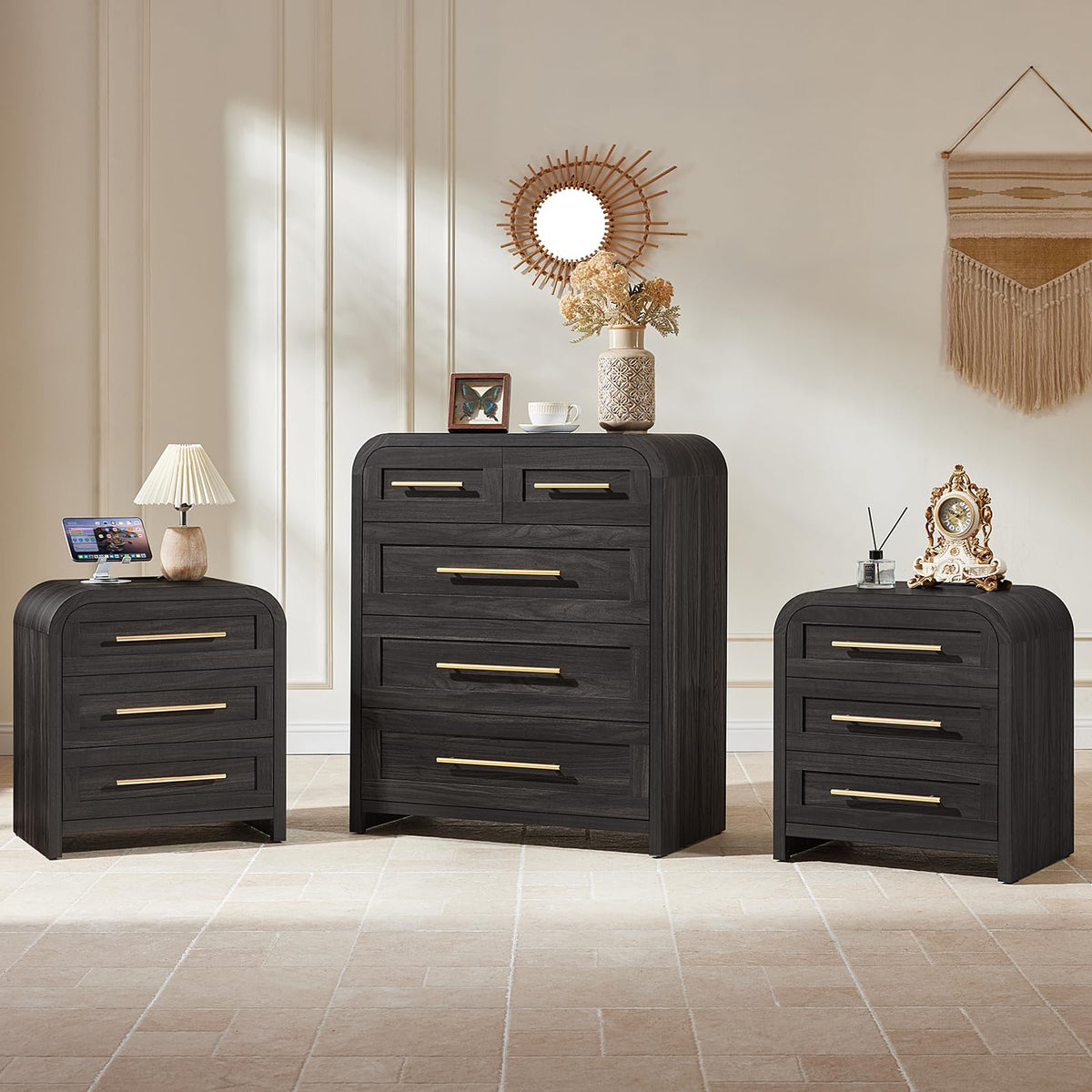 JINVICJIASI Curved Bedroom Dresser