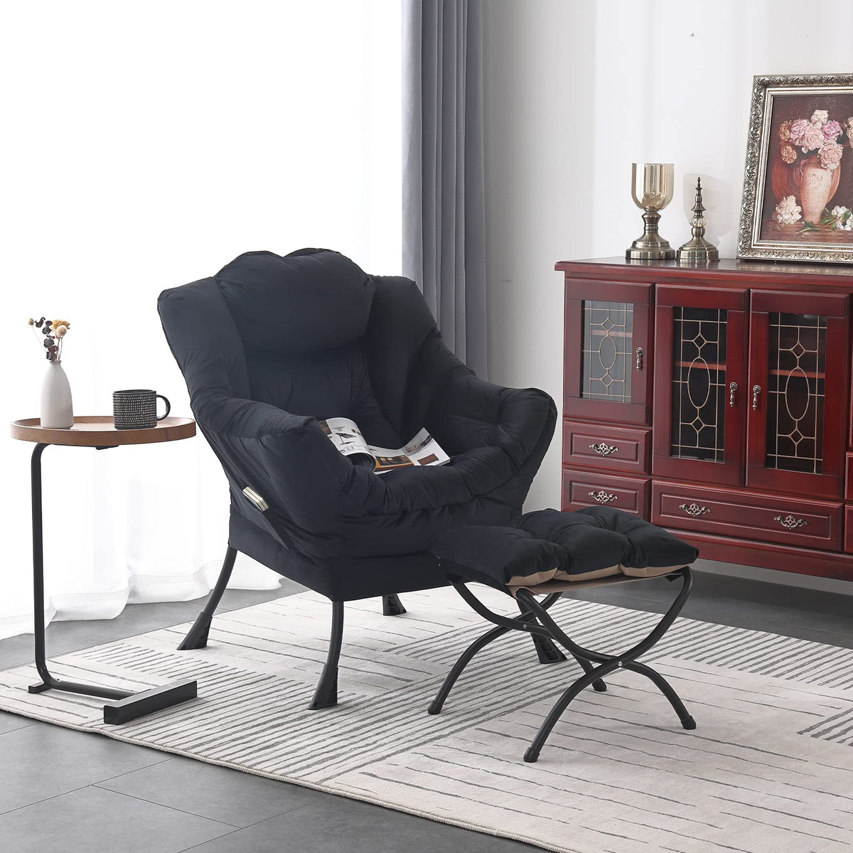Welnow Lounge Armchair with Ottoman