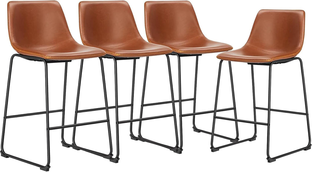 DUMOS Faux-Leather Counter Stools