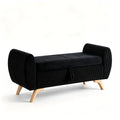 Black Corduroy Storage Bedroom Bench