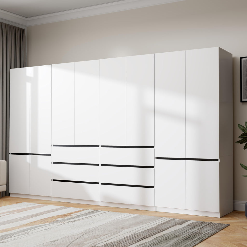 LABROSKIA Six-Drawer White Wardrobe