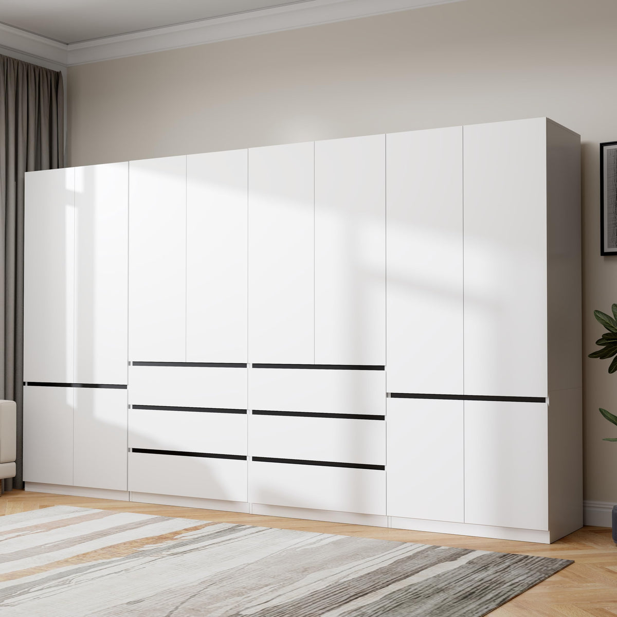 LABROSKIA Six-Drawer White Wardrobe